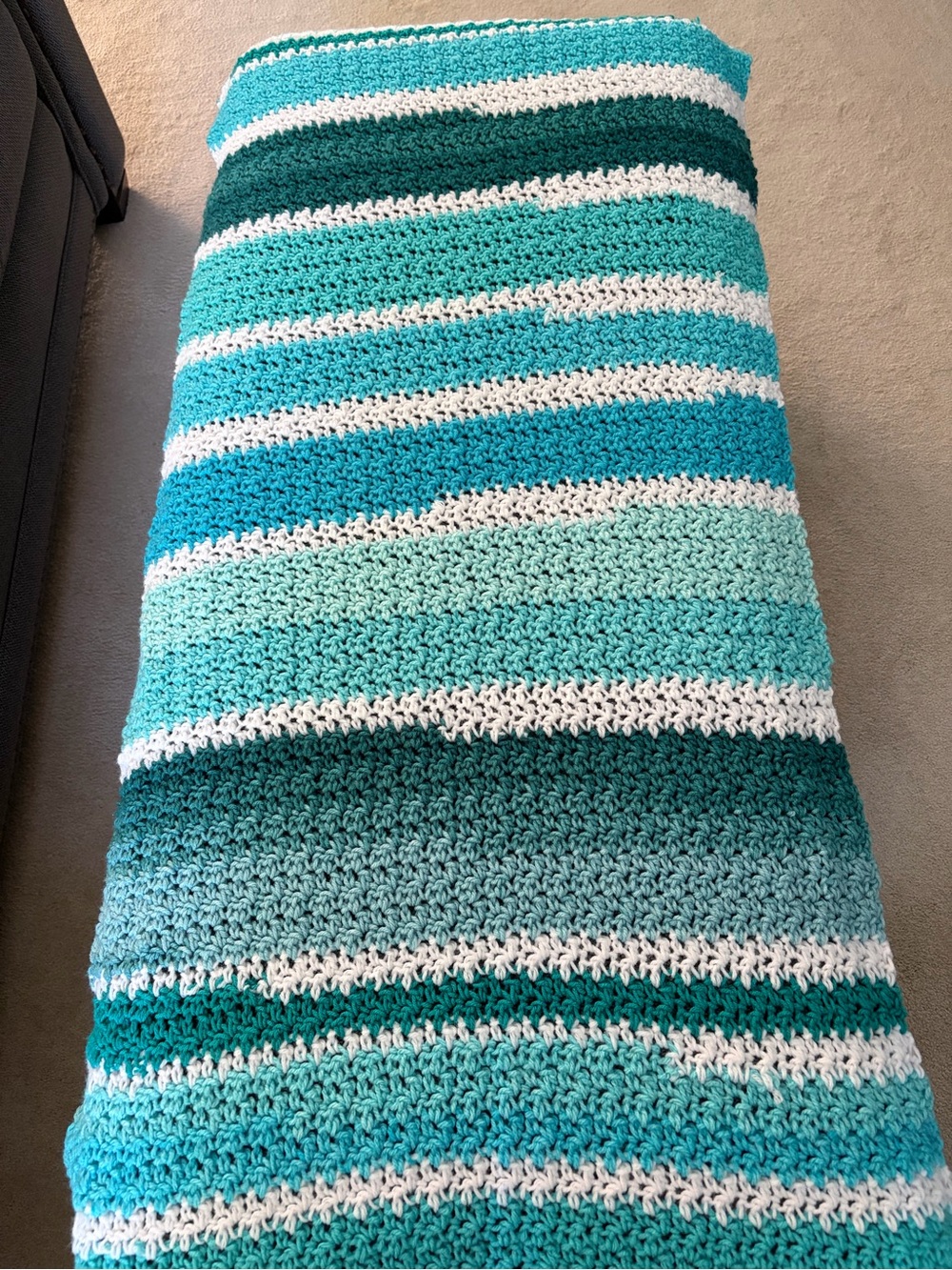 Hand Crocheted Rectangular Prayer Shawl - Picture 2 of 5